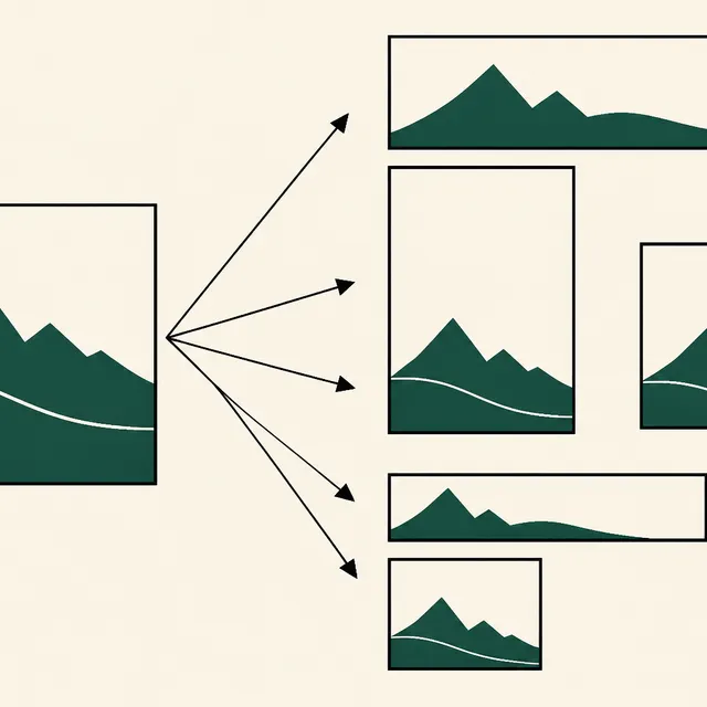 One image multiplying into several print-ready format sizes